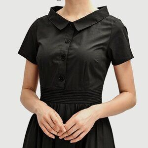 Wide Collar Cotton Poplin Shirtdress